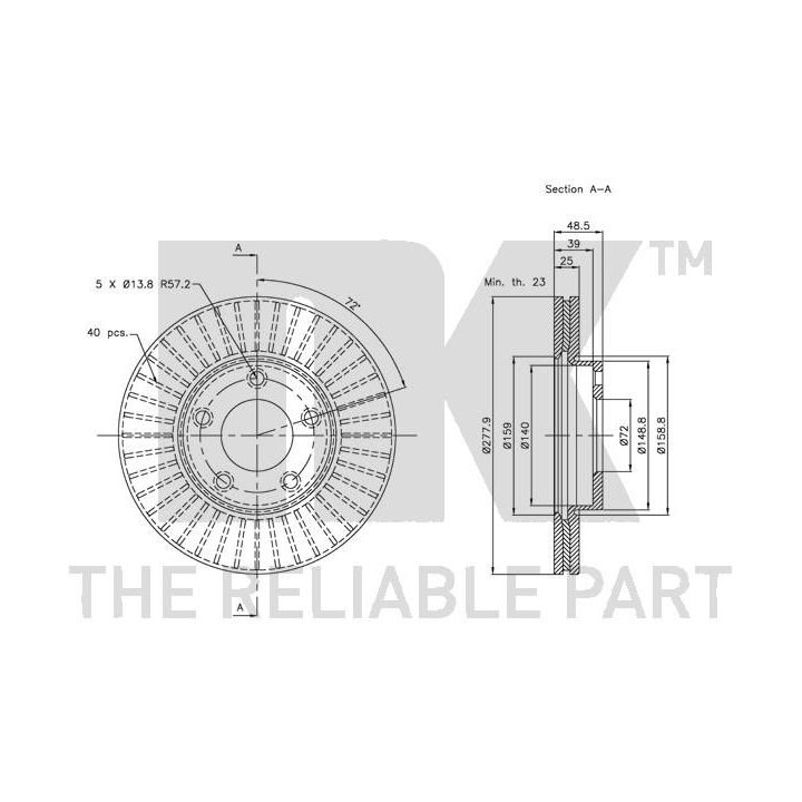 Stabdžių diskas NK 313251
