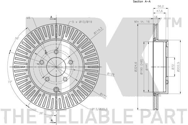 Stabdžių diskas NK 313273