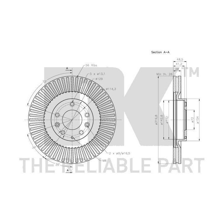 Stabdžių diskas NK 313274
