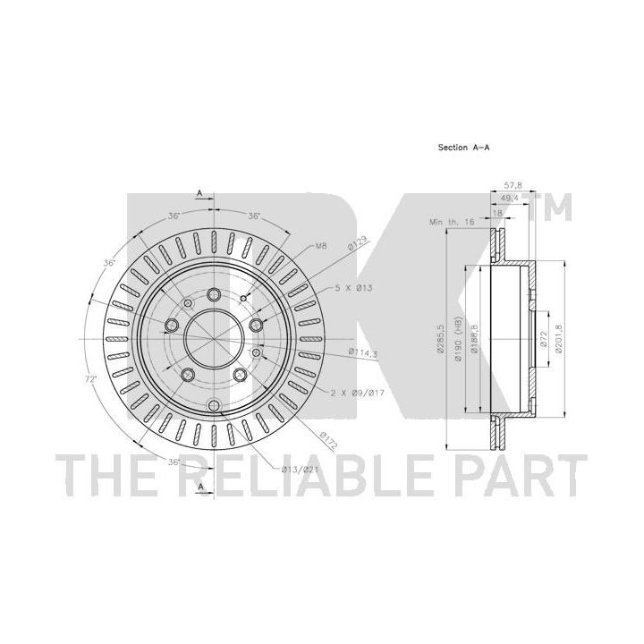 Stabdžių diskas NK 313277