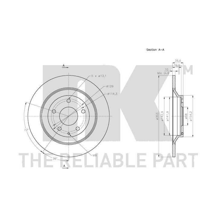 Stabdžių diskas NK 313279