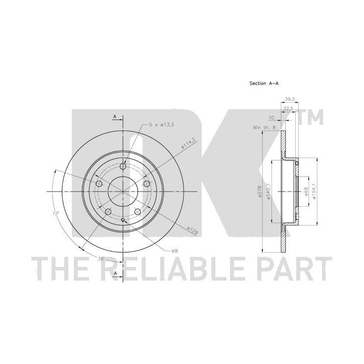Stabdžių diskas NK 313280