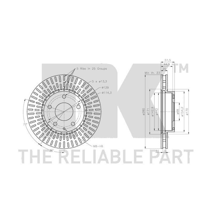 Stabdžių diskas NK 313281