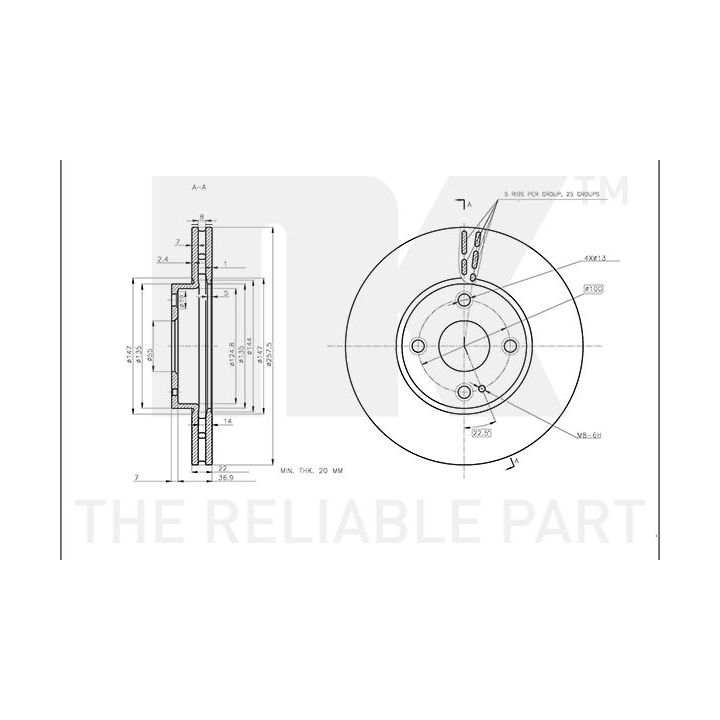 Stabdžių diskas NK 313284