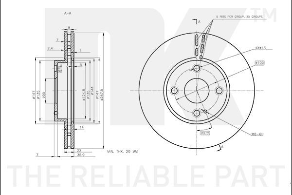 Stabdžių diskas NK 313284