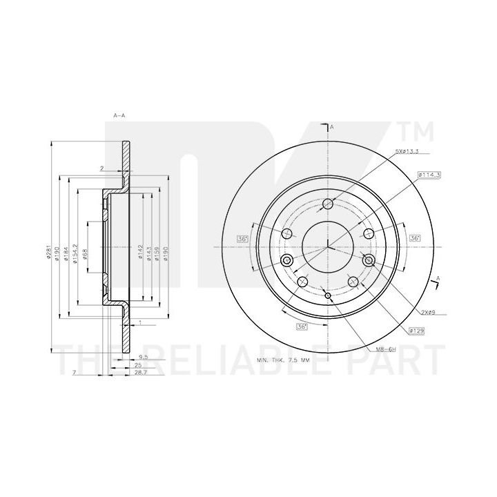 Stabdžių diskas NK 313285