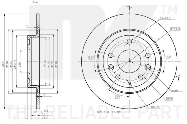 Stabdžių diskas NK 313285