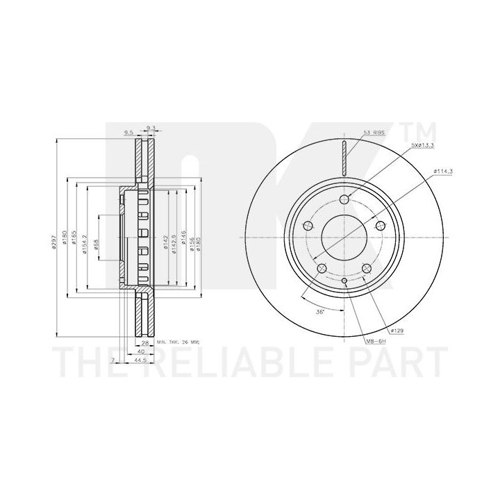 Stabdžių diskas NK 313287