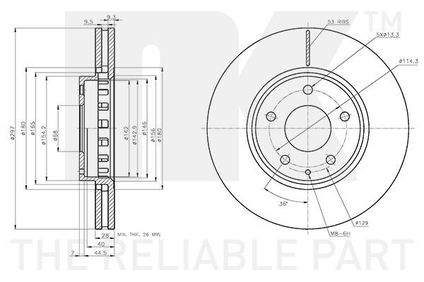 Stabdžių diskas NK 313287