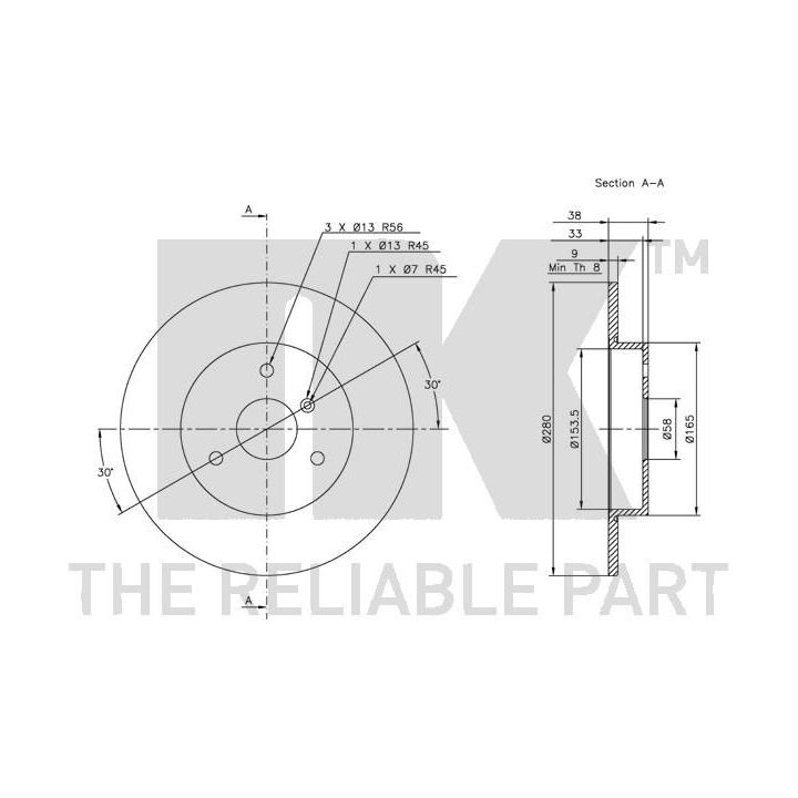 Stabdžių diskas NK 313348