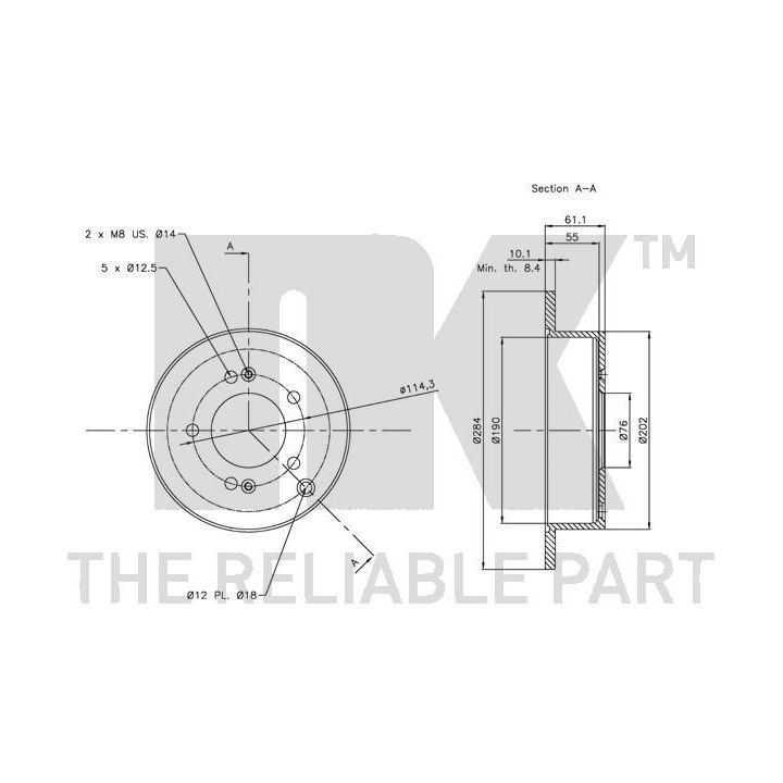 Stabdžių diskas NK 313414