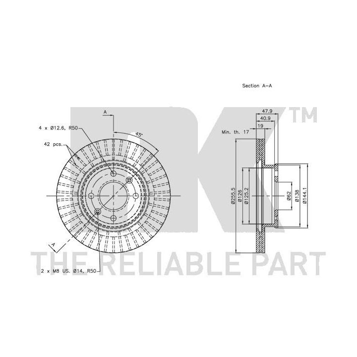 Stabdžių diskas NK 313418