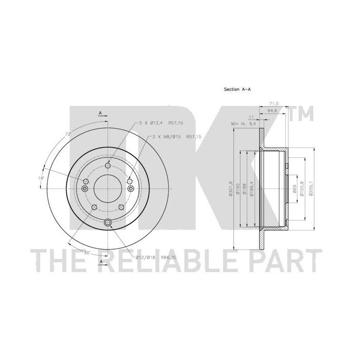 Stabdžių diskas NK 313432