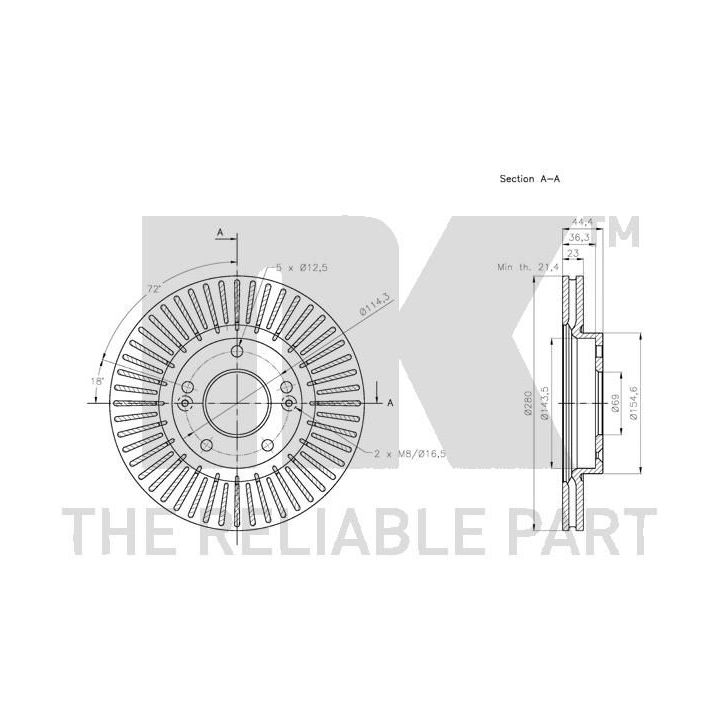 Stabdžių diskas NK 313445
