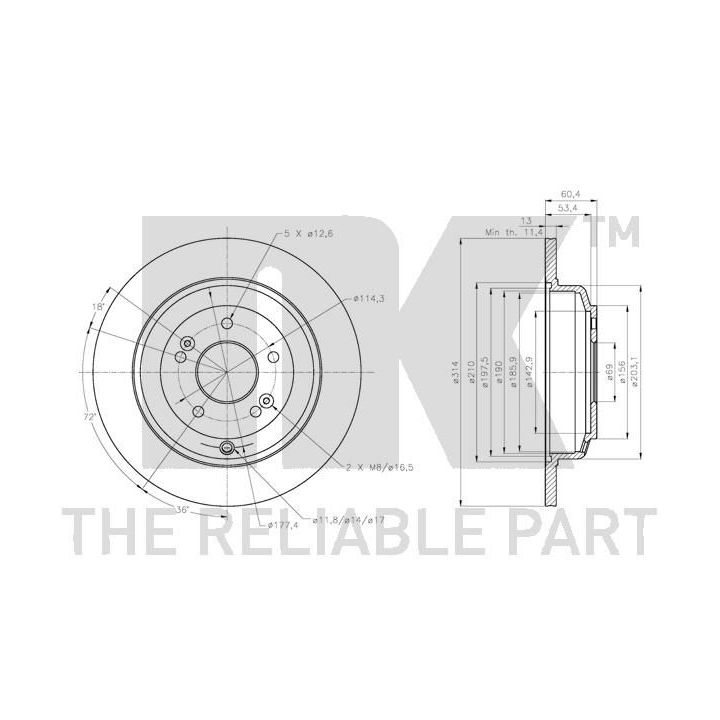 Stabdžių diskas NK 313453