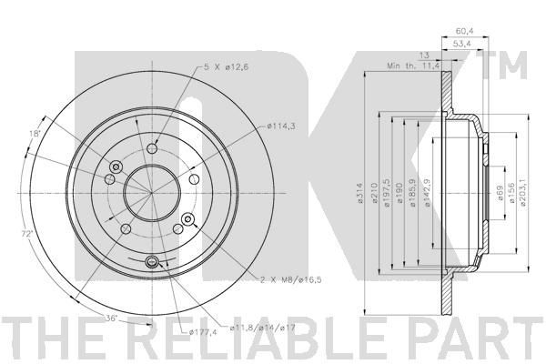 Stabdžių diskas NK 313453