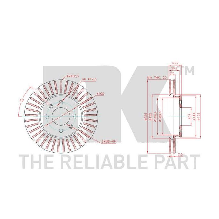 Stabdžių diskas NK 313456