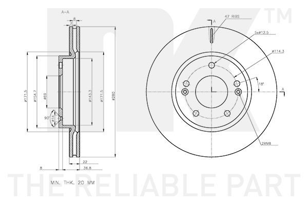 Stabdžių diskas NK 313465