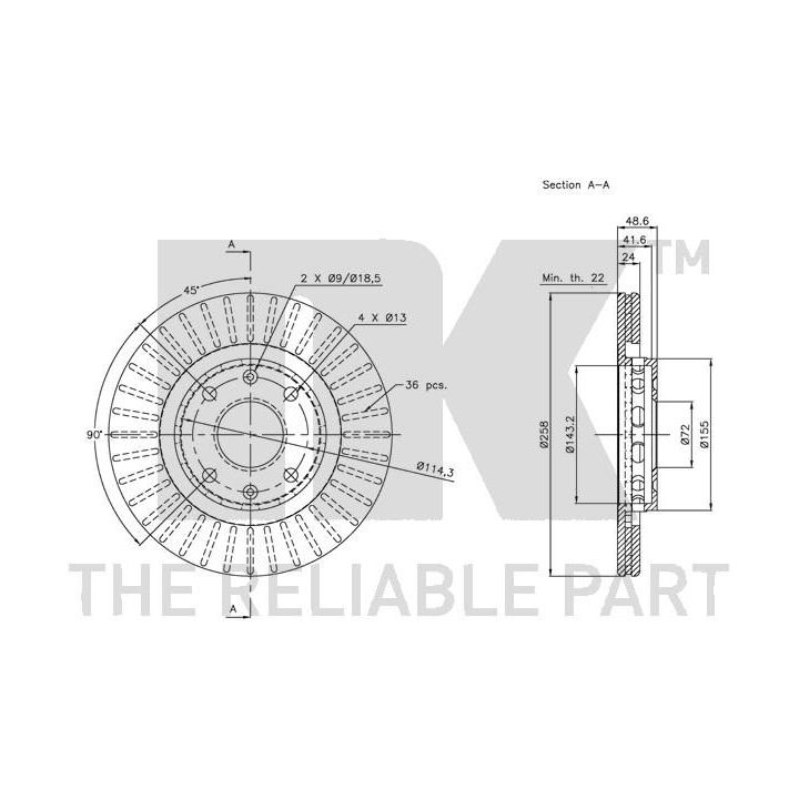 Stabdžių diskas NK 313502