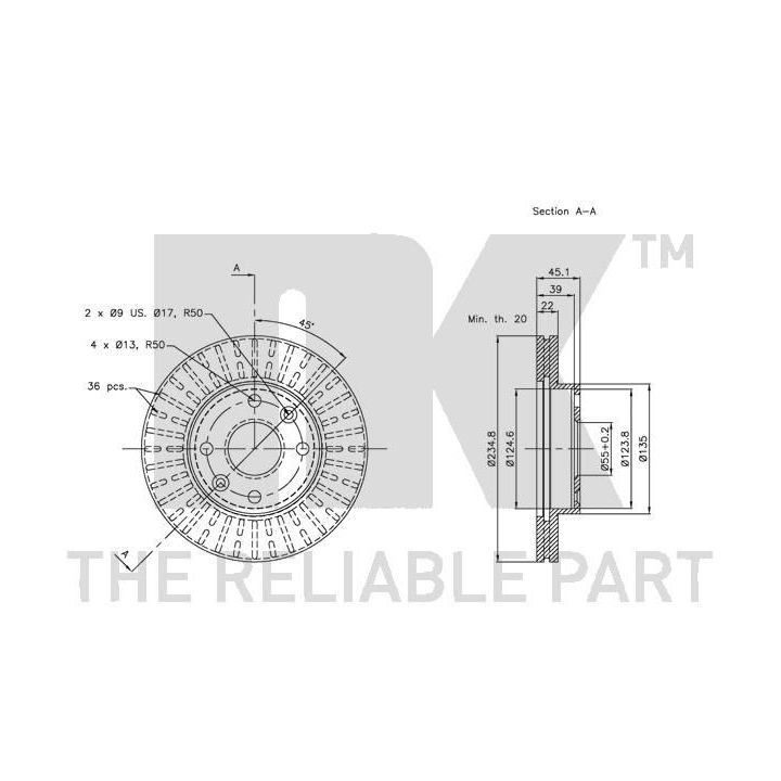Stabdžių diskas NK 313510