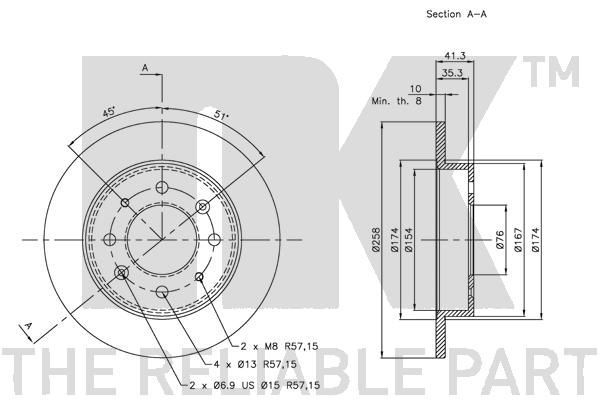 Stabdžių diskas NK 313513