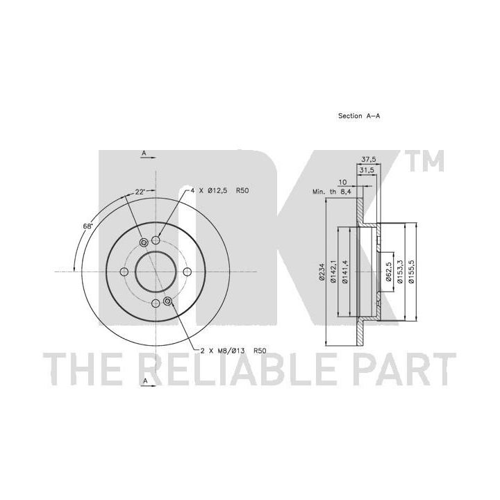Stabdžių diskas NK 313518