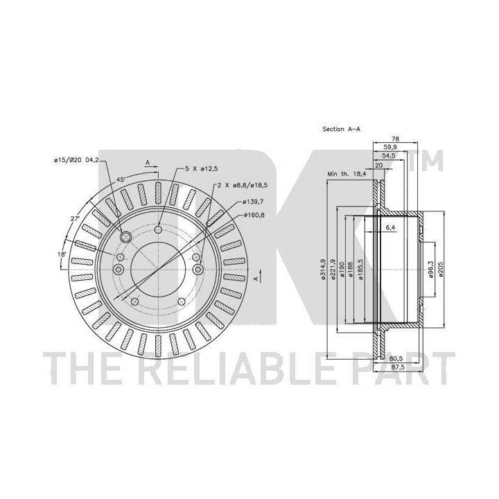 Stabdžių diskas NK 313520