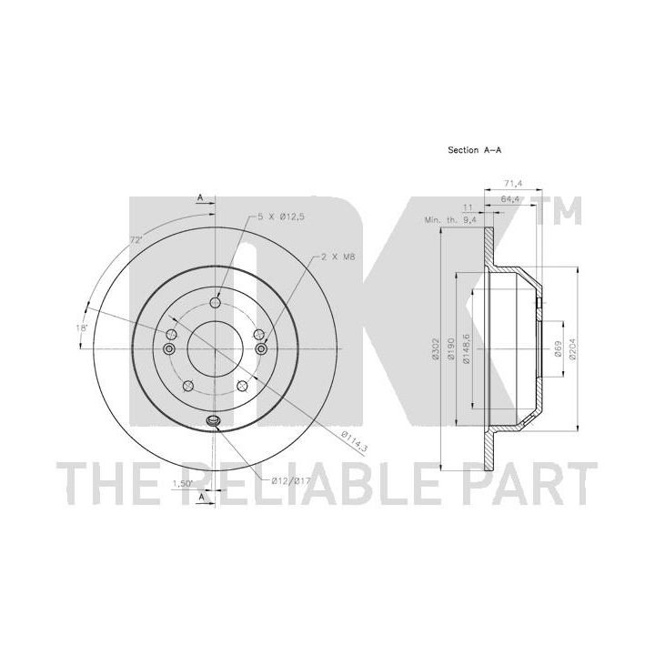 Stabdžių diskas NK 313534