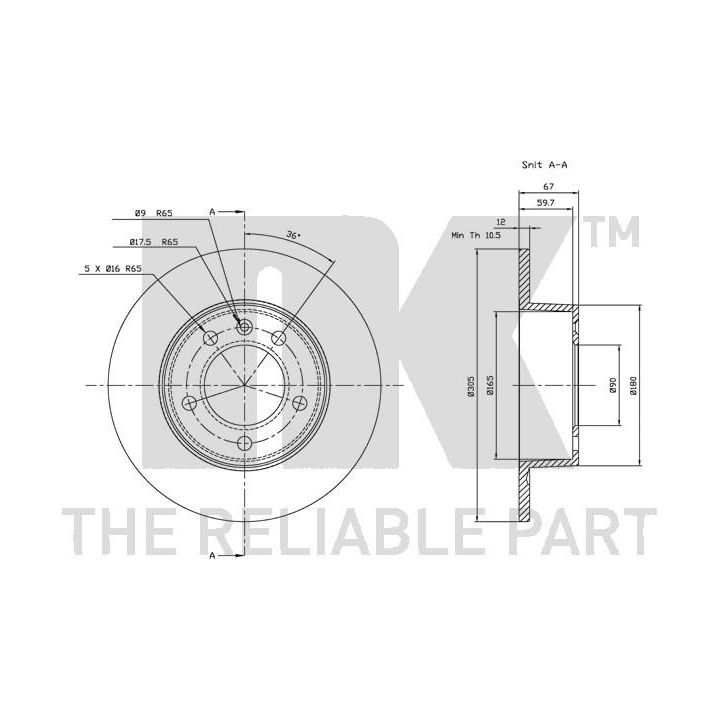 Stabdžių diskas NK 313643