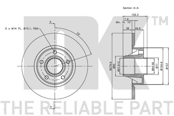 Stabdžių diskas NK 313647