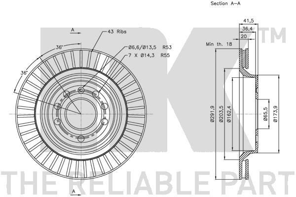 Stabdžių diskas NK 313650
