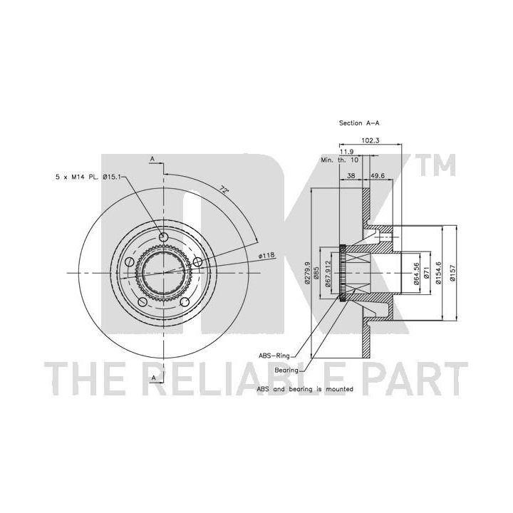 Stabdžių diskas NK 313658