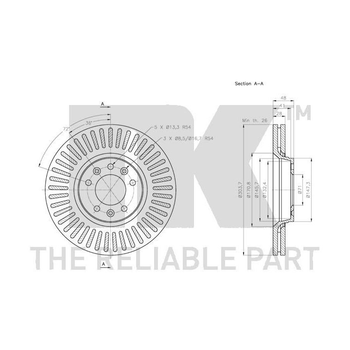 Stabdžių diskas NK 313734