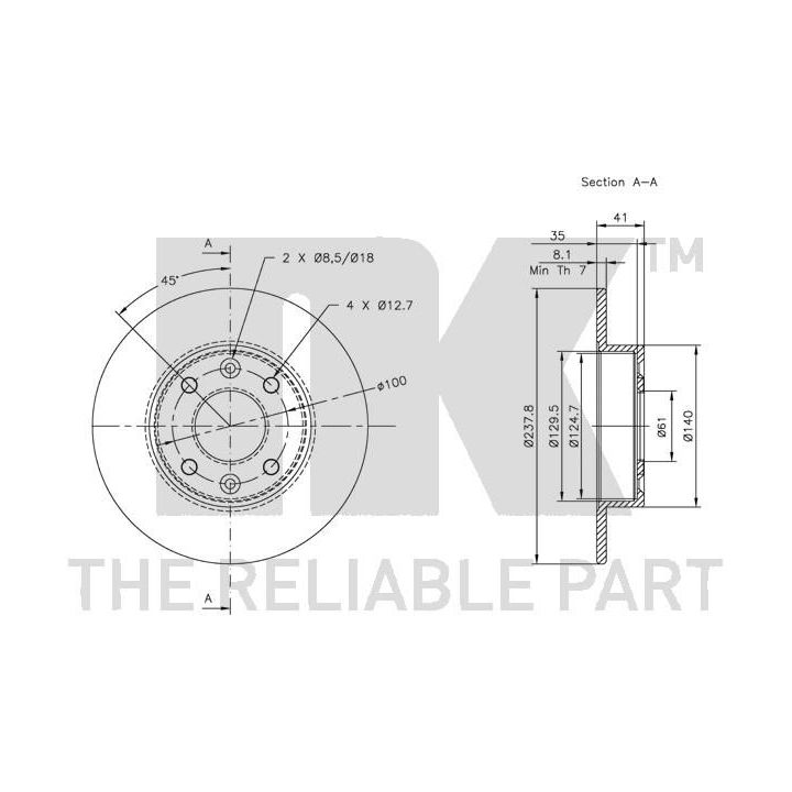 Stabdžių diskas NK 313906