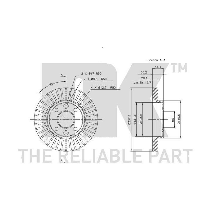 Stabdžių diskas NK 313909