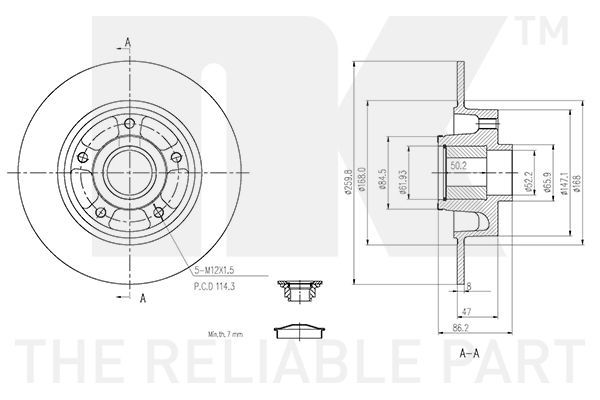 Stabdžių diskas NK 3139103