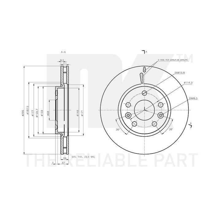 Stabdžių diskas NK 3139108