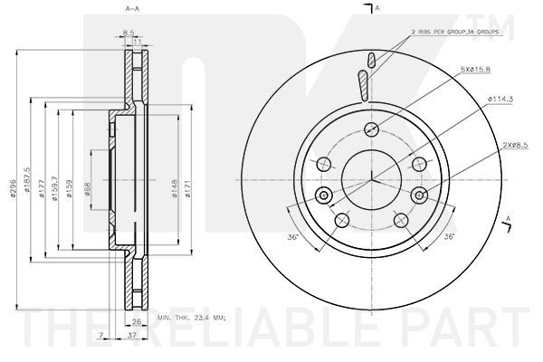 Stabdžių diskas NK 3139108