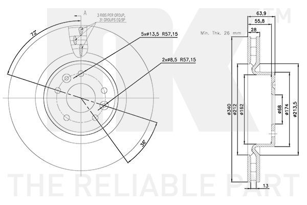 Stabdžių diskas NK 3139112