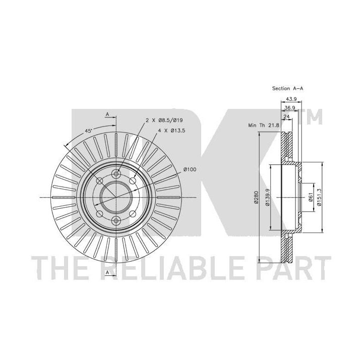 Stabdžių diskas NK 313919