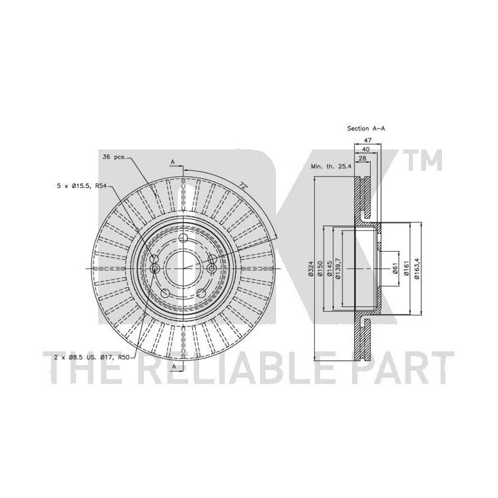 Stabdžių diskas NK 313933