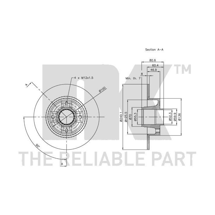 Stabdžių diskas NK 313937
