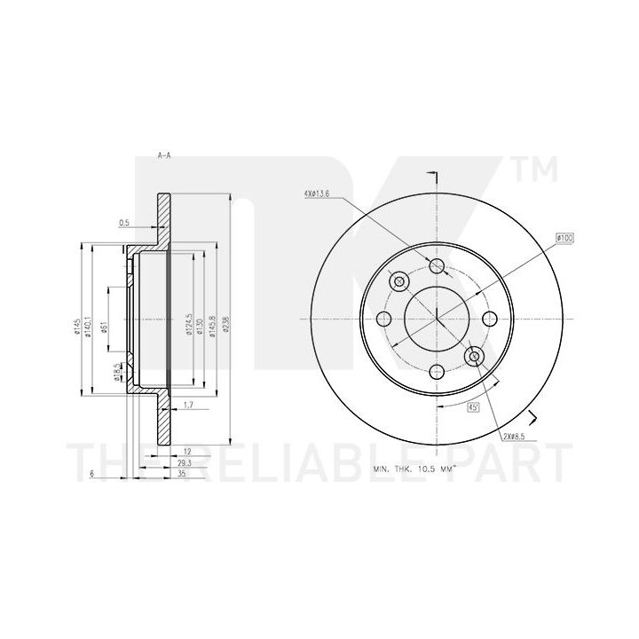 Stabdžių diskas NK 313938