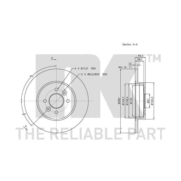 Stabdžių diskas NK 313941