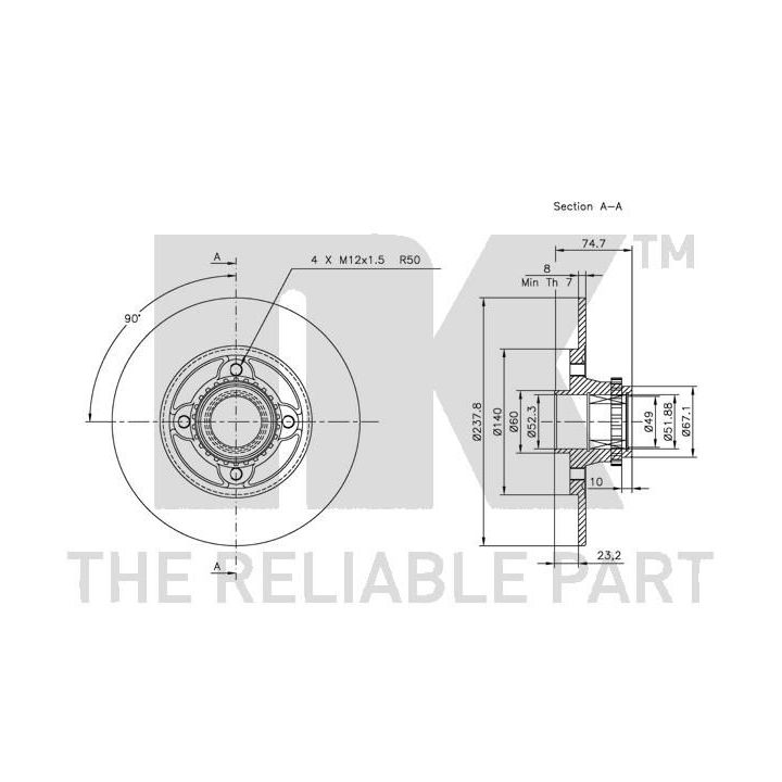 Stabdžių diskas NK 313944