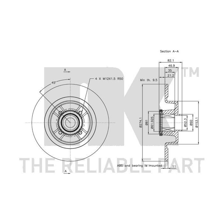 Stabdžių diskas NK 313946