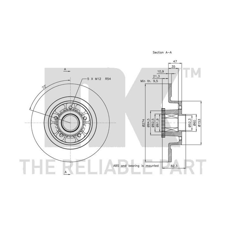 Stabdžių diskas NK 313963