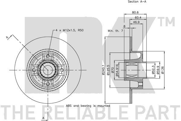 Stabdžių diskas NK 313964