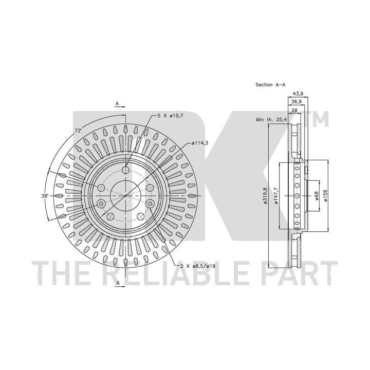 Stabdžių diskas NK 313969