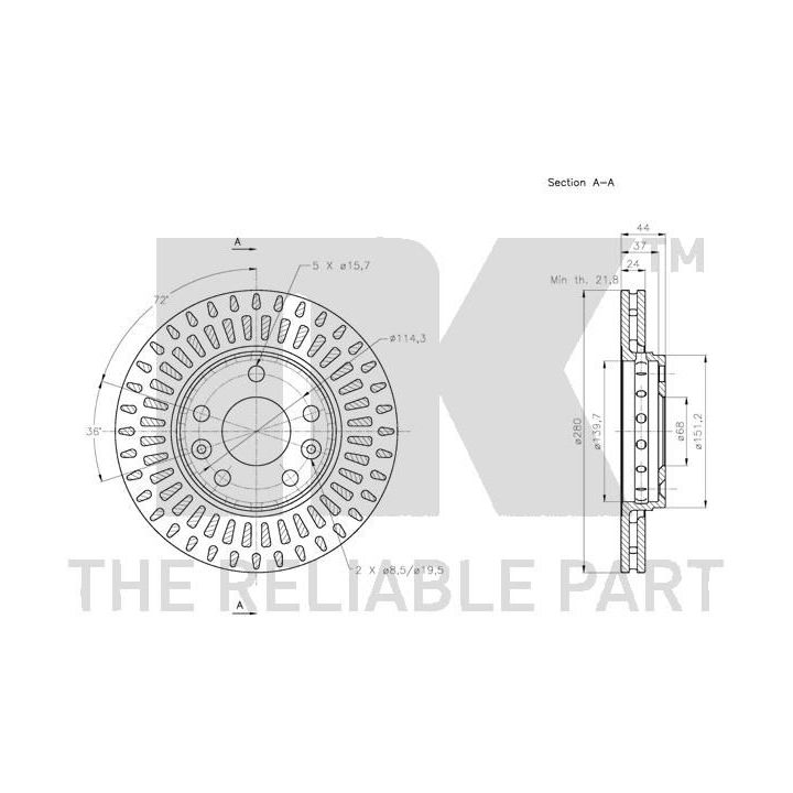 Stabdžių diskas NK 313970